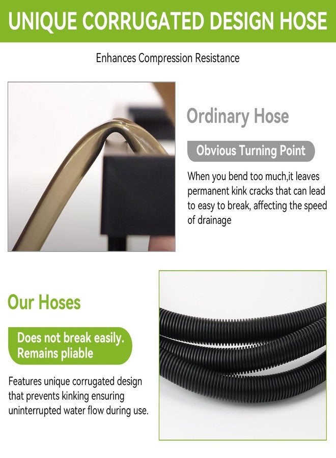HCLSY A20015 Aquarium Ribbed Hosing Compatible with Fluval 407/406/405/404/307/306/305/304 Canister Filter, 9.8Ft Aquarium Tubing, Aquarium Filter Replacement Part, Black - Image 2